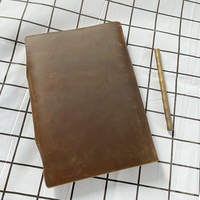 A5 Notizbuch aus Crazy Horse Vegan-Leder, Handgefertigter Kreativ-Journal-Einband mit 6-Ring-Bindung, Hergestellt in China, Ideal als Geschenk