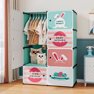 Armoire de rangement simple en plastique moderne pour chambre d'enfant, idéale pour maison de <span class=keywords><strong>location</strong></span>, mobilier de maison - Product Image 4