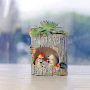 Offre Spéciale personnalisé créatif mignon Animal famille arbre trou succulent plantes vertes bonsaï mousse plante rétro bricolage Pots de fleurs - Product Image 2