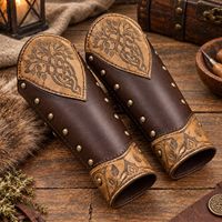 Protège-poignet style viking nordique avec tête de loup en relief, accessoire de costume de scène COSPLAY style chevalier médiéval