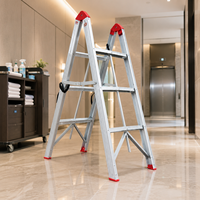 Échelle pliante double face en aluminium 6063 de haute qualité, 4 marches, capacité de charge de 150 kg, pour escalier extérieur
