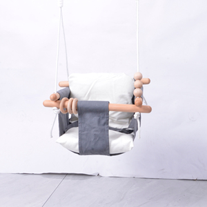 Columpio para bebé, columpio para interior y exterior para niño pequeño, columpio colgante de árbol exterior gris y blanco para bebé - Product Image 2