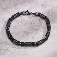 Bracelet byzantin en acier inoxydable de haute qualité pour hommes Gunmetal Black Durable Biker Trendy Fashion Silver Luxury Jewelry