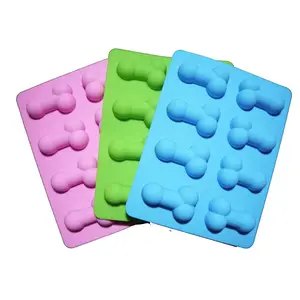 Moldes de silicone para doces, 8 buracos, conjunto de chocolate e doces, bandeja do cubo de gelo, molde engraçado