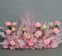 Moderne Rosa Plastik Künstliche Rosen-Lotus-Kugel Realistisch Duftend Umweltfreundlich Handgefertigte Kunstblumen für Hochzeitsgang und Bühne