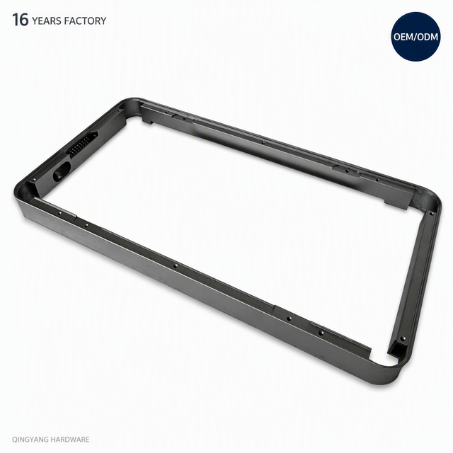 Custom OEM CNC Machined Dark Gunmetal Aluminum Bezel Frame for 15 22 32 Inch Industrial Display Monitor Panel Manufacturer