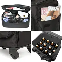 High Quality Rolling Wheeled Wine Bags Elevated 12 Bottles Wine Cooler mit 4-Spinner Wheels