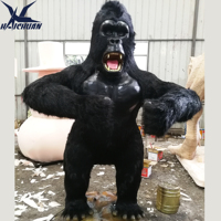 Animaux en silicone réalistes personnalisés, gorille et singe animatroniques pour aire de jeux intérieure commerciale sur le thème de la jungle
