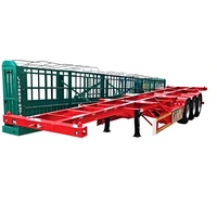 Truk Trailer Pabrik Shandong Cina 2-Axle 3-Axle 40-60 Ton Gooseneck Skeleton Container Semi-Trailer untuk Dijual