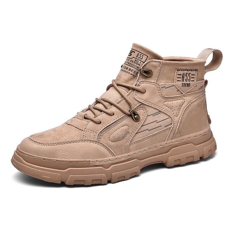 Hiking Shoes Male British Style Shoes Korean Trend Desert Boots Autumn And Winter All-match High-top Shoes