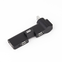 Hub USB 2.0 rotatif à 4 ports, mini adaptateur répartiteur USB flexible, extension USB pour ordinateur portable
