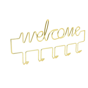 Custom Gold Metal Classic Flower Pattern Multifunction Wall-Mounted Click <b>Hooks</b> <b>Towel</b> Hanger Coat <b>Hook</b> Eco-Friendly Living Room - Product Image 1