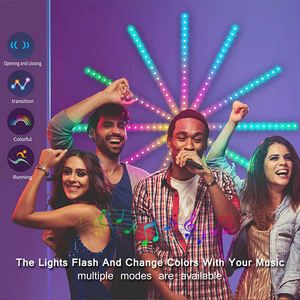 Lampu setrip <span class=keywords><strong>LED</strong></span> 5V USB IP20 App RGB, lampu setrip lampu <span class=keywords><strong>LED</strong></span> Digital untuk dekorasi rumah pesta, setrip lampu ritme musik pengenalan suara - Product Image 3