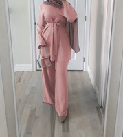Ensemble tunique et pantalon du Moyen-Orient, ensembles musulmans turcs et malaisiens, haut et pantalon musulmans en 2 pièces pour femmes musulmanes