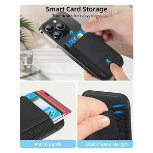 Tarjetero Magnético Resistente con Banda Elástica para iPhone 16 15 14 13 12, Cartera Delgada de Cuero para Teléfono, Funda Expandible para Tarjetas - Product Image 5