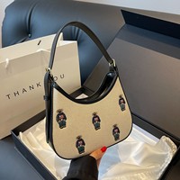 Tas Selempang Wanita Kustom Vintage Warna Kontras Retro dengan Tali Bahu yang Dapat Disesuaikan untuk Perjalanan Sehari-hari dan Belanja Jalanan.