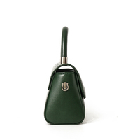 Sac à bandoulière en cuir PU vert foncé de marque privée, sac à rabat de luxe pour affaires, sac tote OEM