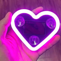 Lumière LED en forme de cœur pour voiture, néon solaire, décoration d'ambiance intérieure de voiture, accessoire lumineux pour fenêtre