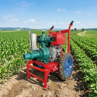 Pompe à eau diesel ultra haute pression à double turbine de 3 pouces en fer, ensemble de pompe d'irrigation agricole à haute pression pour arroseur