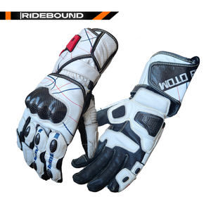 Gants de moto en cuir pour la course, doigts complets, rétro, respirants, compatibles avec les écrans tactiles, protection de la paume, décontractés, pour la salle de sport, en plein air - Product Image 1