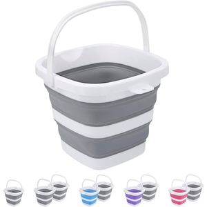 Cubo Plegable Cuadrado de Silicona y Plástico de 10L, Portátil y Ahorrador de Espacio, para Limpieza del Hogar, Cubo Plegable de 20 Litros - Product Image 1