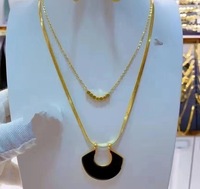 CAIOOCHE 2025 nouveau Style à la mode en acier inoxydable chaîne collier boucles d'oreilles Bracelet anneau trois pièces ensemble pour les femmes