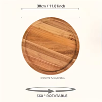 360 °   Plateau tournant en bois rond, plateaux décoratifs multifonctionnels pour la décoration de la maison, présentoir à bijoux, plateau décoratif