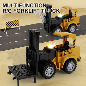 Chariot élévateur télécommandé 5 canaux, grue de construction de simulation en métal moulé sous pression avec lumières et sons, batterie au lithium <span class=keywords><strong>3</strong></span>,7 V rechargeable par USB - Product Image 2
