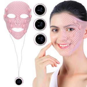 Masker LED pijat wajah, topeng wajah kecantikan SPA, masker pijat getaran 3D titik akupuntur, masker wajah untuk mengecilkan pori-pori - Product Image 4