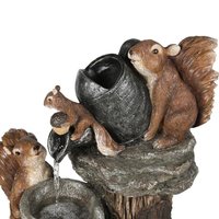 Artisanat en polyrésine de Style européen LED solaire canard fée chien Statues fontaine d'eau cascade décoration de jardin extérieur