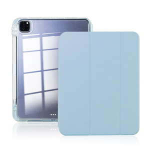 Étui de protection pliable de qualité supérieure <span class=keywords><strong>pour</strong></span> <span class=keywords><strong>iPad</strong></span> <span class=keywords><strong>Pro</strong></span> 11, coque arrière transparente en TPU, porte-crayon intégré, support multi-angles anti-chute - Product Image 2