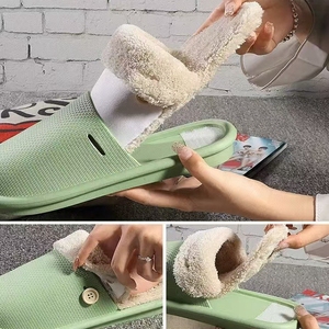Nouvelle Collection Hiver – Chaussons Décontractés Amovibles Chauds avec Semelle Extérieure en <span class=keywords><strong>EVA</strong></span> pour Couples – Pantoufles en Peluche pour Femmes et Hommes - Product Image 3
