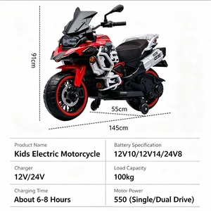 Moto électrique pour enfants 12V, moto <span class=keywords><strong>jouet</strong></span> pour enfants avec fonction d'éducation précoce USB, charge maximale 100 kg - Product Image 3