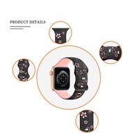 Untuk Apple Watch Laser terukir timbul kupu-kupu gesper Bauhinia warna ganda untuk Apple IWatch jam tangan silikon Band 10 baru