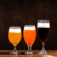 Verre à bière classique belge en gros, verre à bière tulipe à tige courte pour dégustation, tasse à bière artisanale pour hôtel, bar, fête, mariage