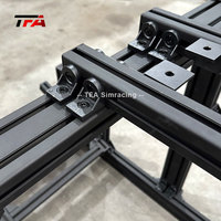 de conducción de coche con soporte de monitor único, kit de simulación de carreras de extrusión de aluminio negro, 4080