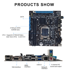 เมนบอร์ดคอมพิวเตอร์ราคาประหยัด ชิปเซ็ต H110 Lga1151 สำหรับพีซี OEM เมนบอร์ด H110 - Product Image 2