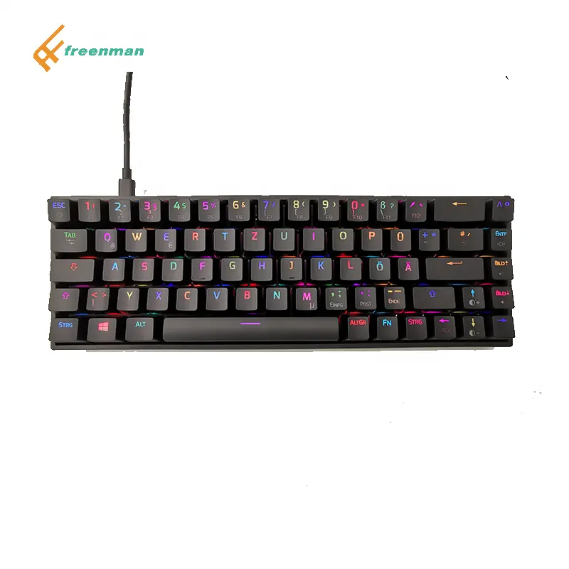 फ़ैक्टरी बिक्री 68-कुंजी आरजीबी बैकलिट गेमिंग मैकेनिकल कीबोर्ड गेमर्स के लिए वायरलेस डुअल मोड आरजीबी गेमिंग मैकेनिकल कीबोर्ड