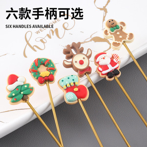 Ensemble de cuillères et fourchettes à dessert de Noël à thème dessin animé, cuillère à café, fourchette à fruits pour enfants, cadeau de vaisselle de fête - Product Image 4