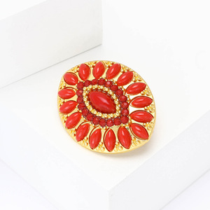 Ovale broche met marquise-stenen en strass-<span class=keywords><strong>halo</strong></span> voor damesjassen en sjaals, 26x32mm, 4 kleuren - Product Image 3