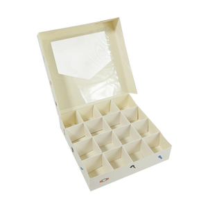 I padri costom disegno fay festival della caramella dessert al cioccolato regalo casella di visualizzazione con 16 divisori Inserto scatola regalo con finestra - Product Image 5