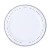 Assiettes jetables en plastique or et argent pour fête