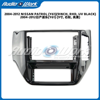 Audio&Work Cadre d'autoradio en plastique ABS noir UV 9 pouces RHD pour Nissan Patrol Y61 2004-2010 avec installation facile