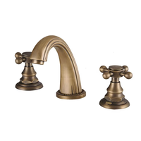 Luxe Classique Antique Robinet En Laiton Massif Pont Montage Mélangeur Deux Poignées Salle De Bains Lavabo Baignoire Robinets En Gros Bassin Robinet
