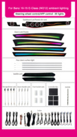 SJC 64 couleurs, éclairage ambiant pour voiture, pour Mercedes-Benz Classe E W212 2010-2015, éclairage LED intérieur pour accessoires de voiture, mise à niveau