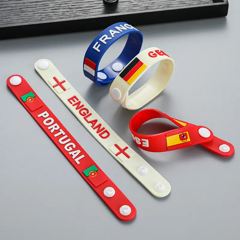 Производитель стран мира Флаг Браслеты рекламная Спортивная команда подарок повязка на руку браслеты силиконовые резиновые браслеты