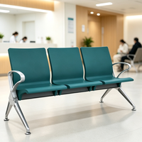 Bancs d'attente modulaires en acier durable, sièges à poutres pour gares ferroviaires, chaises d'attente pour cliniques avec ports de charge USB intégrés