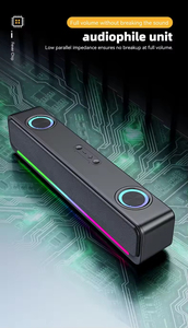 Barre de son de jeu RGB de bureau CHXDEV, petite, sans fil, Bluetooth, avec carte audio intégrée et batterie - Product Image 3