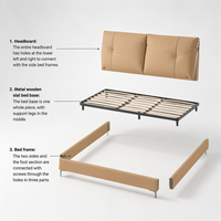 Canapé-lit moderne de luxe en cuir, taille King Size, rembourré, intelligent, multifonctionnel, en bois, avec fonction massage et réglable, taille Queen