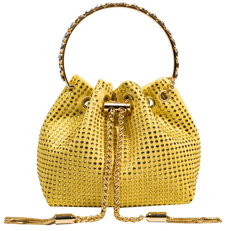 DH strass dame sac de soirée brillant diamant seau sac avec poignée en métal petits sacs à bandoulière pour les femmes